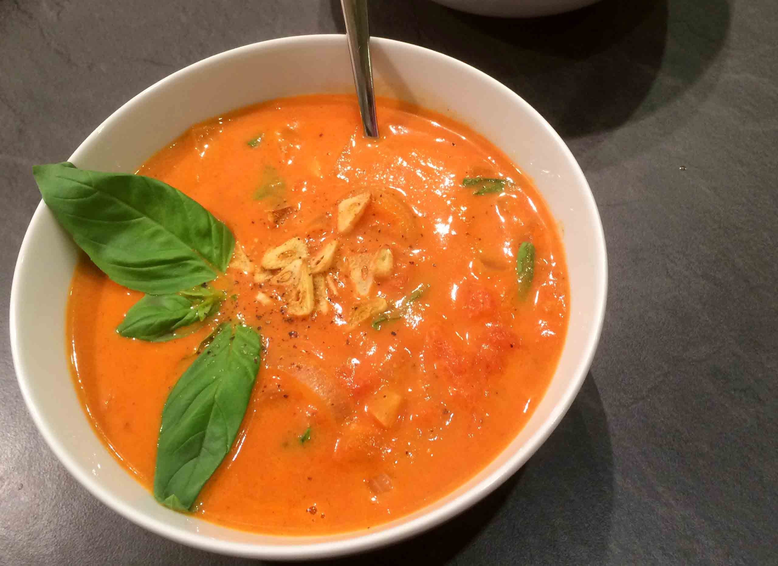 Tomato soup with toasted garlic recipe
